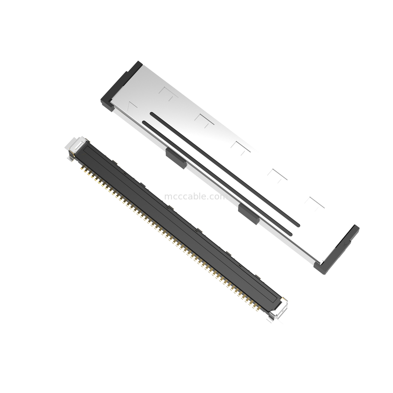 50P Lvds Mikrokoaxialkabel 20437-050T-01 0,5 mm Abstand, Mikrokoaxialkabel mit vertikaler Verbindung