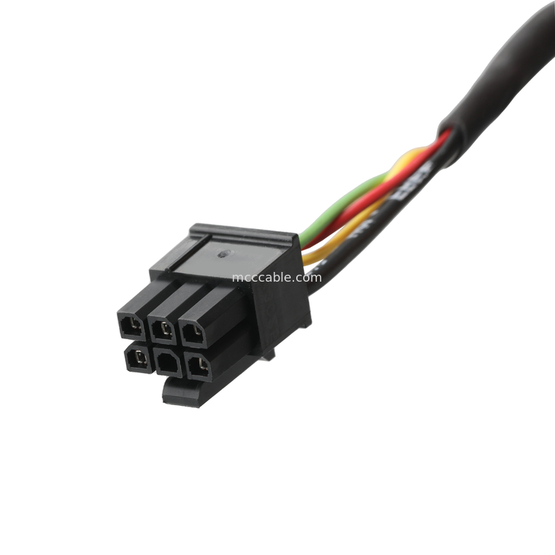 LVDS-KABEL HSG 43025-0600 Picth 3,0 mm MX bis HSG 43025-0200 und RV1.25-4 Stecker OEM/ODM-Länge Kabel anpassen
