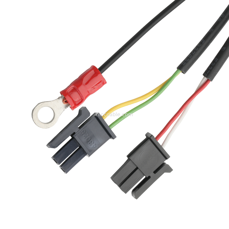 LVDS-KABEL HSG 43025-0600 Picth 3,0 mm MX bis HSG 43025-0200 und RV1.25-4 Stecker OEM/ODM-Länge Kabel anpassen