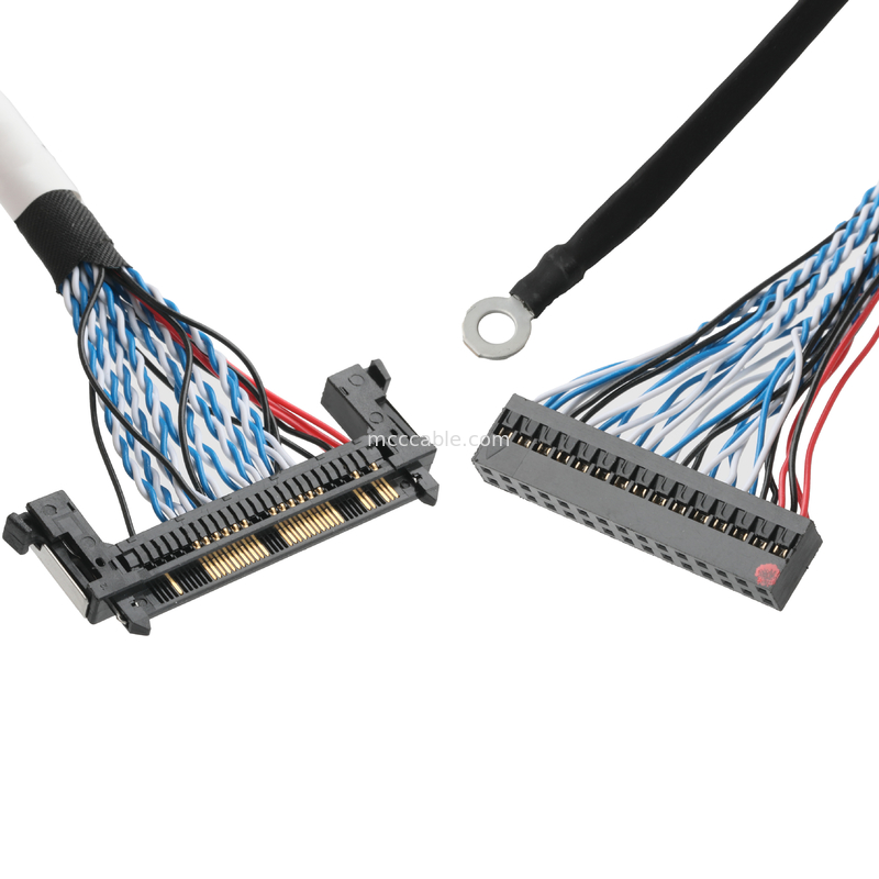 LVDS-Kabelkonstruktion JAE FI-RE51HL 51Pin bis DP2.0 30Pin oder EGN UL 1571 28AWG Kabel OEM/ODM