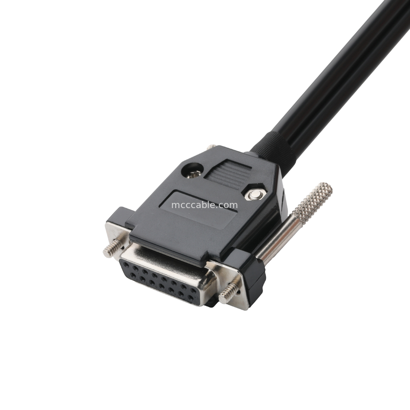 angepasste industrielle Kabelanschlüsse DB-15P weiblich bis HSG 43025-0800 Abstand 3,0 mm und 691352710003 Abstand 5,8 mm