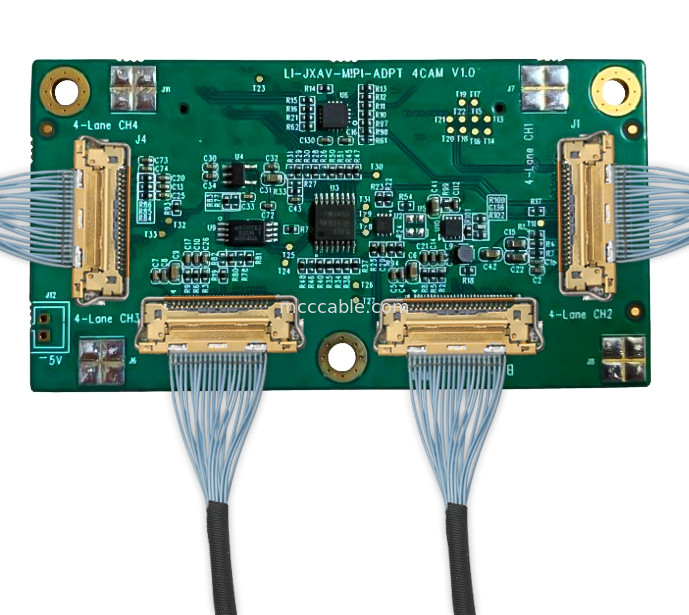 Micro Coax-LI-JXAV-MIPI-ADPT-4CAM-Kamera-Board und Design-Kamera-Anschluss FAW-1233-02 Kabel OEM/ODM