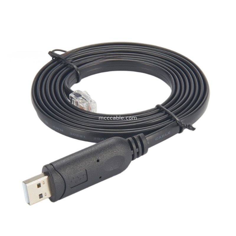 USB-A bis RS232 RJ12 Seriekabel 6P6C Kompatibel mit RS232 Kommunikationskonfiguration Debugging Line
