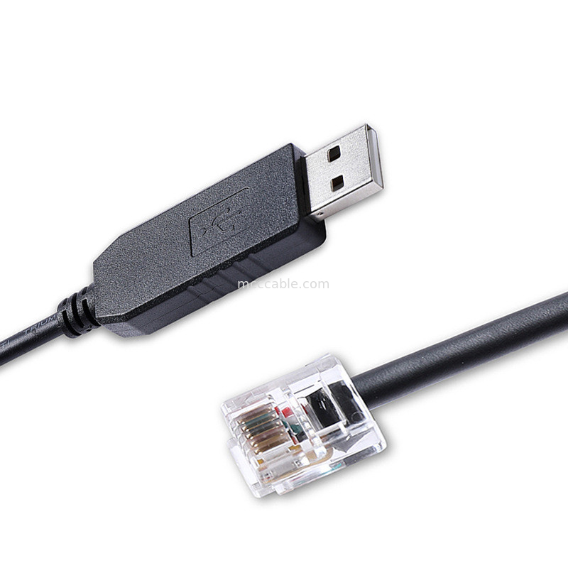 USB-A bis RS232 RJ12 Seriekabel 6P6C Kompatibel mit RS232 Kommunikationskonfiguration Debugging Line