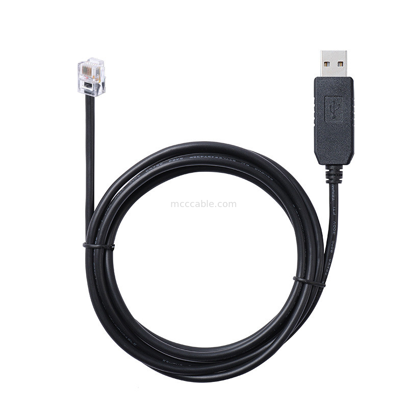 USB-A bis RS232 RJ12 Seriekabel 6P6C Kompatibel mit RS232 Kommunikationskonfiguration Debugging Line