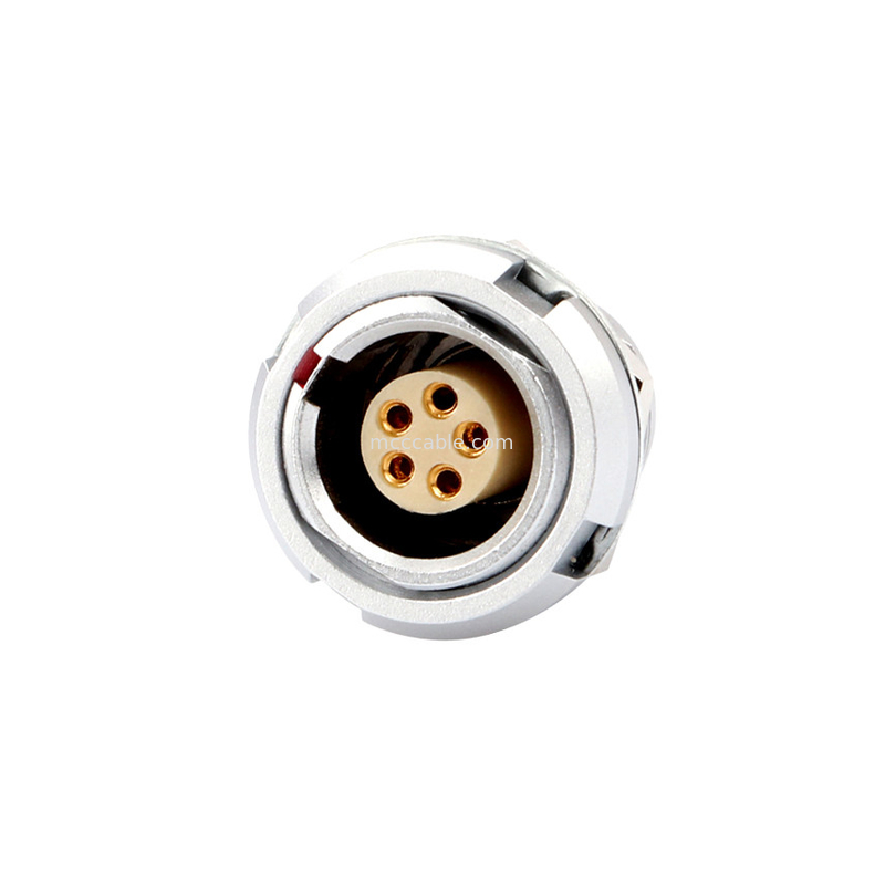 Industriewasserdichtes Steckverbinder B-Serie Z2 5Pin Doppelmutter Schweißen Druckplatte Steckkern (gerad und in Winkel)