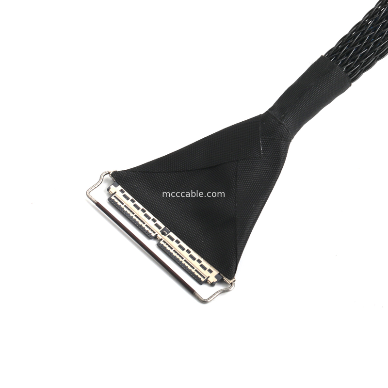 40 Pins Mikrokoaxialkabel mit 0,4 mm Schrägstärke, doppelt abgeschirmt für EDP/LVDS