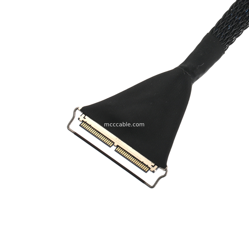40 Pins Mikrokoaxialkabel mit 0,4 mm Schrägstärke, doppelt abgeschirmt für EDP/LVDS