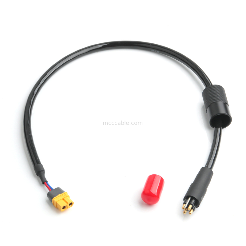 4-Kern-Stromkabel-Bauwerk 2-Pin-Anschluss 600V 125°C mit Wärmeschrumpfrohr