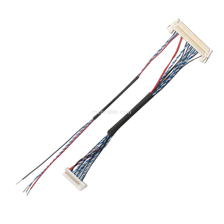 Kundenspezifische Kabelbaum FI S20S 20pin, 1,25 Millimeter-Neigung JAE Display Lvds Cable