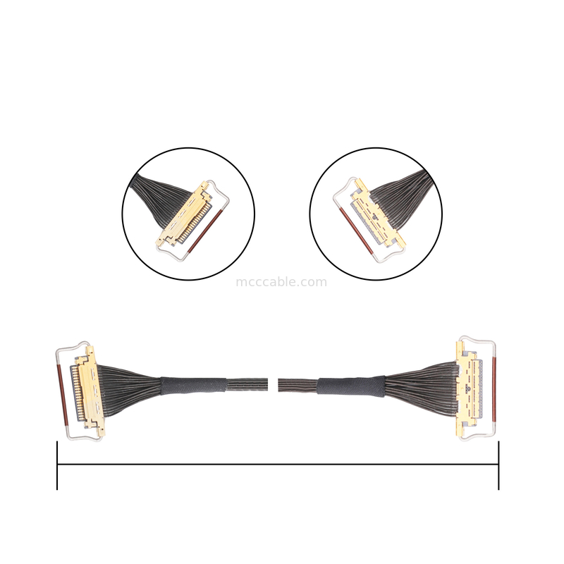 Horizontale fügende Art mikro-Koaxialverbindungsstück der Neigung 20453-220t-03 Soems Lvds des Kabel-0.5mm