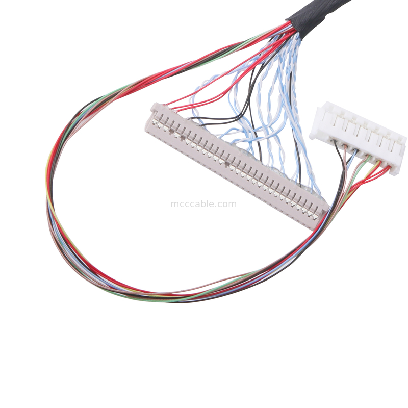 Neigung Pin Lvds Cable Assemblys 0.5mm der Gewohnheits-40 horizontale fügende Art mikro-Koaxialverbindungsstück lcd-lvds Kabels
