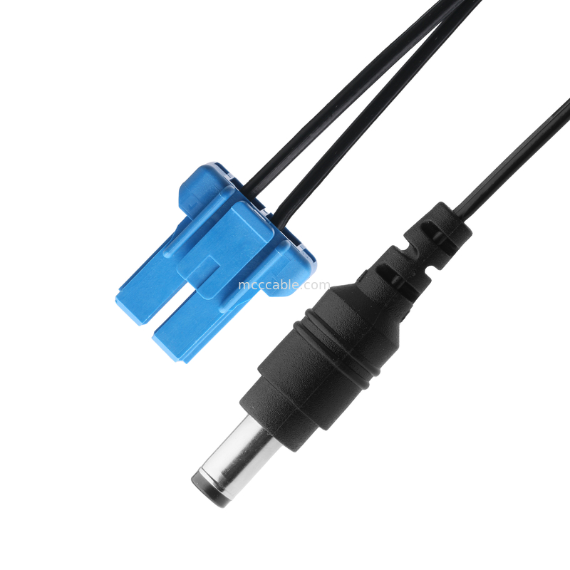 DC-Stecker 2.1*5.5mm Lötmaschine PVC-Aussehen Formen zu TE Blau Gehäuse 2P weibliche Kabelanschluss