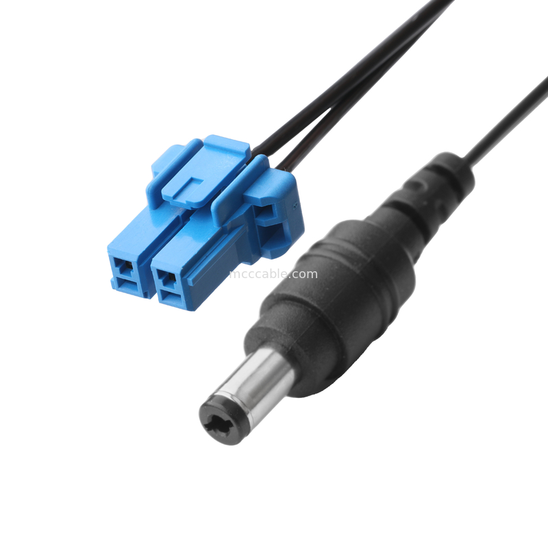 DC-Stecker 2.1*5.5mm Lötmaschine PVC-Aussehen Formen zu TE Blau Gehäuse 2P weibliche Kabelanschluss