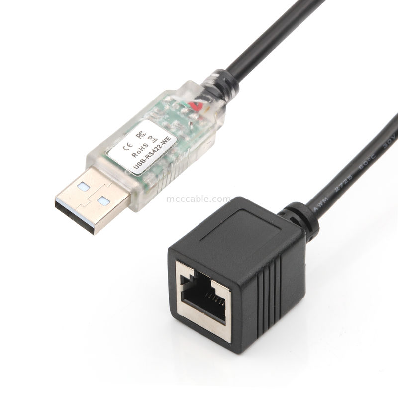 USB RS422 bis RJ45 8P8C weibliches Nickelplattiertes Kabel für die Debugging-Adaption von industriellen Netzwerken WB-1800-BT