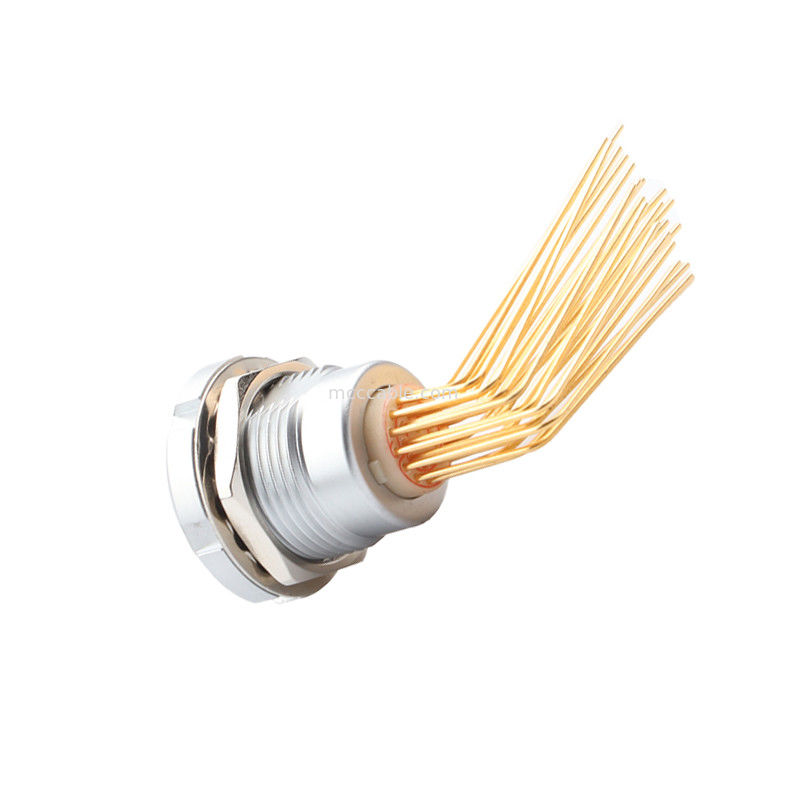 Kreisförmiges wasserdichtes Steckverbinder Z2 26Pin Doppelmutter 90° Winkel-Pin-Kern Innen- und Außenmutter-Feststeckdose