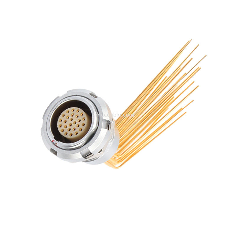 Kreisförmiges wasserdichtes Steckverbinder Z2 26Pin Doppelmutter 90° Winkel-Pin-Kern Innen- und Außenmutter-Feststeckdose