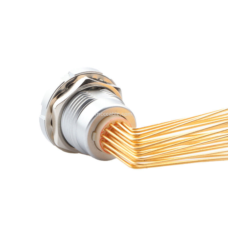 Kreisförmiges wasserdichtes Steckverbinder Z2 26Pin Doppelmutter 90° Winkel-Pin-Kern Innen- und Außenmutter-Feststeckdose