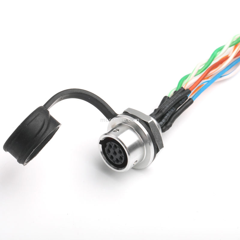 IP67 Wasserdichtes 8-Pin-Kreislaufanschluss SA812/S8S mit CAT5e-Kabel für Kamerasysteme