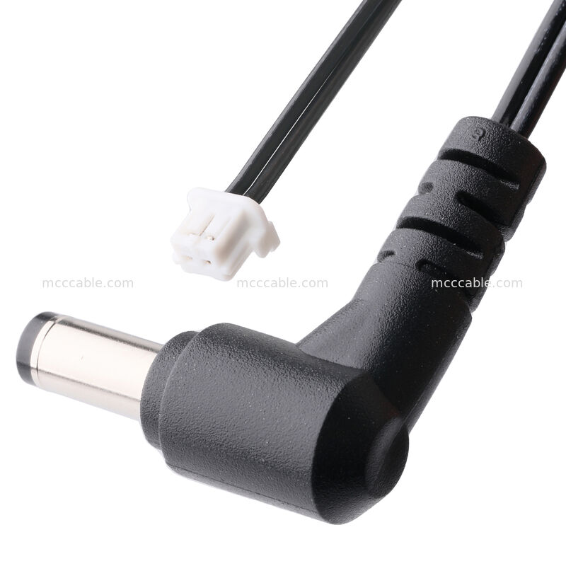 90-Grad-DC-Stecker 2,1 x 5,5 mm auf 2-polige Kabelkonfektion - UL2648 24AWG