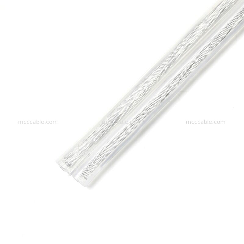Maßgeschneiderte transparente, polarisierte, zweipolige Netzkabelbaugruppe mit 18 AWG SPT-2-Kabel
