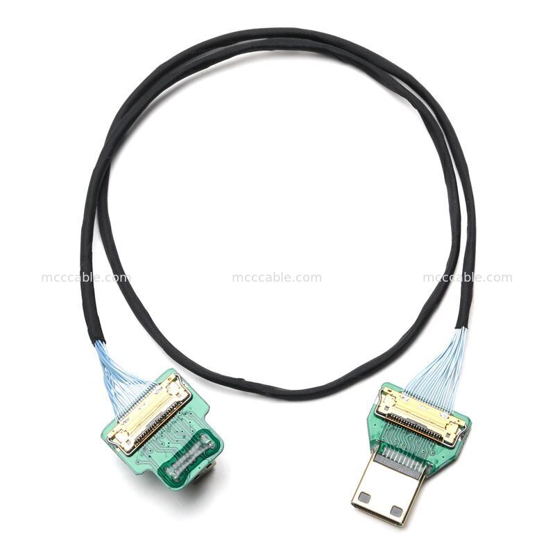 Benutzerdefinierte Mikro-HDMI-zu-Mini-HDMI-Mikro-Koaxkabelanordnung für eingebettete Display-Systeme