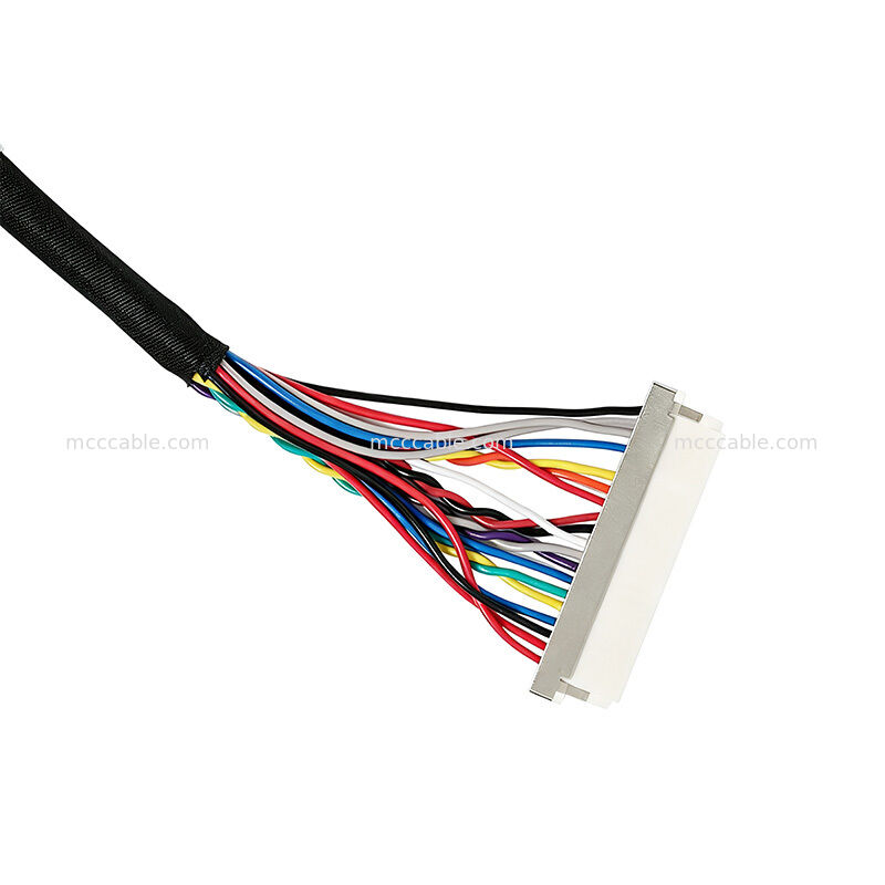Custom 28AWG LVDS Cable Assembly with 0.5mm Pitch Connector for Display Systems