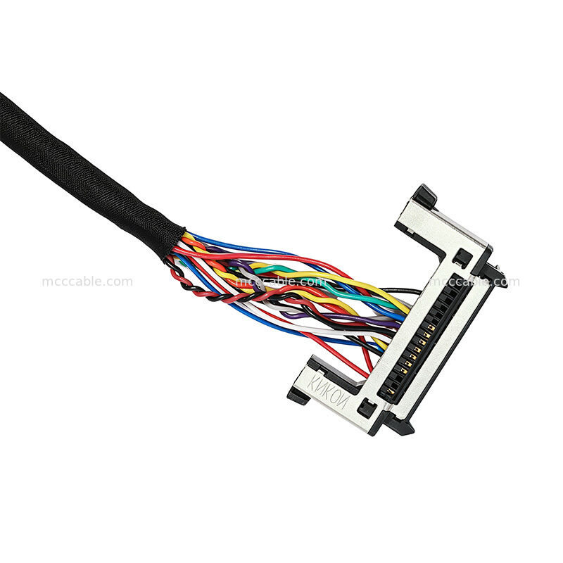 Custom 28AWG LVDS Cable Assembly with 0.5mm Pitch Connector for Display Systems