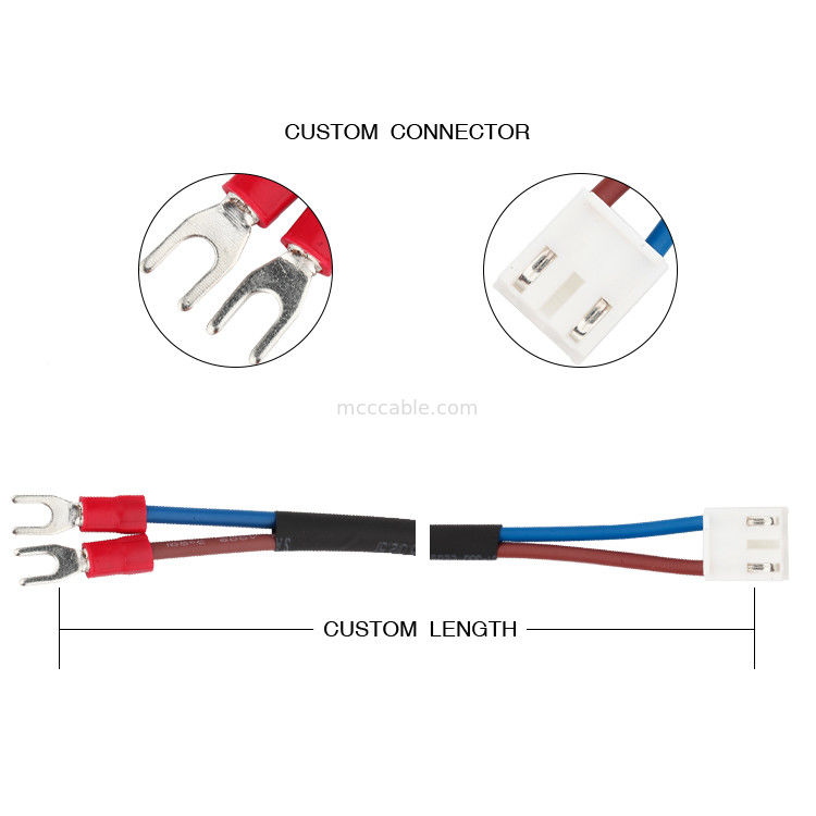 3.96mm Neigungs-kundenspezifischer Kabelstrang JST VHR-3N SVL1.25-3.5 zum lvds 2 Stiftverbindungsstückkabel